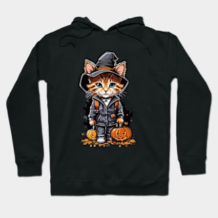 Spooky witchy halloween cat Hoodie